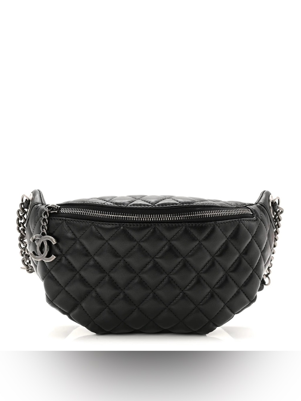 Authentic CHANEL banane leather quilted belt bum Fanny pack